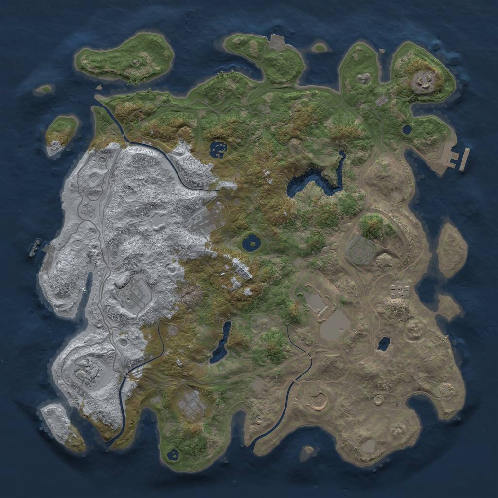 Rust Map: Procedural Map, Size: 4250, Seed: 94618465, 16 Monuments