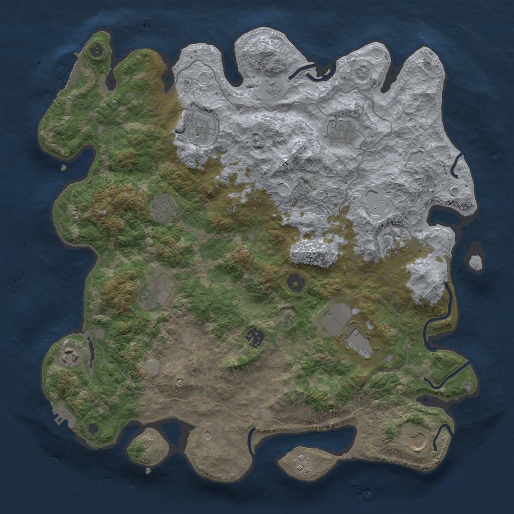 Rust Map: Procedural Map, Size: 4200, Seed: 5434841, 19 Monuments