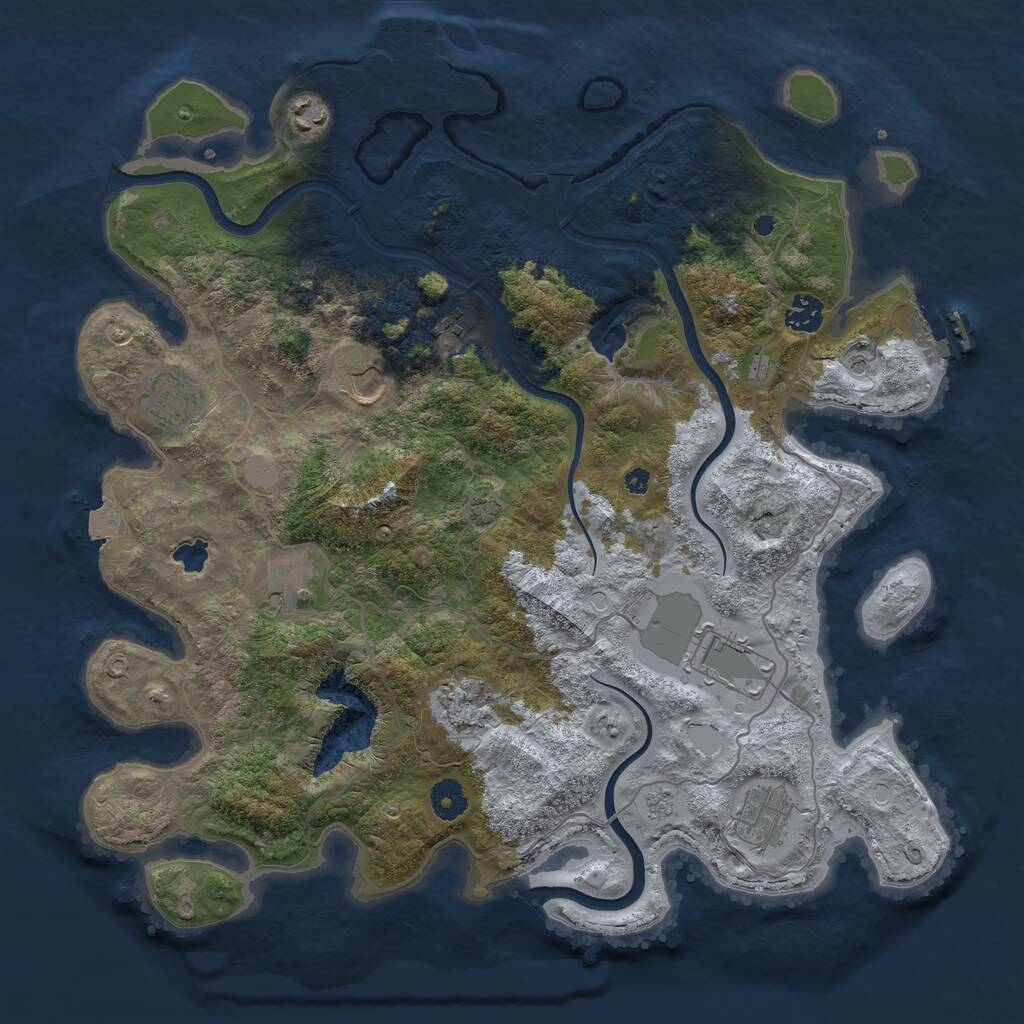 Rust Map: Procedural Map, Size: 4000, Seed: 7831809, 15 Monuments