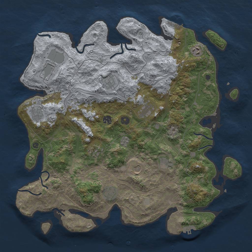 Rust Map: Procedural Map, Size: 4250, Seed: 79932, 20 Monuments