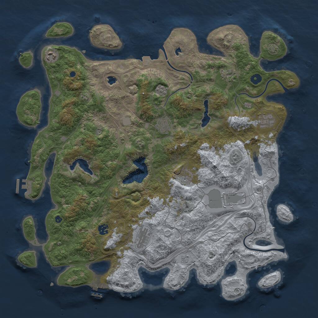 Rust Map: Procedural Map, Size: 4500, Seed: 386493991, 15 Monuments