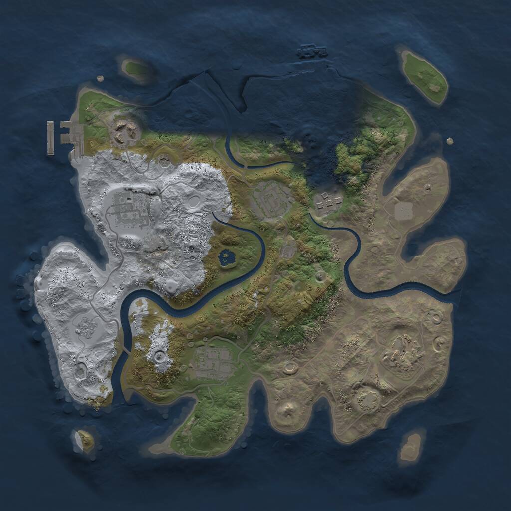 Rust Map: Procedural Map, Size: 3000, Seed: 89892, 12 Monuments