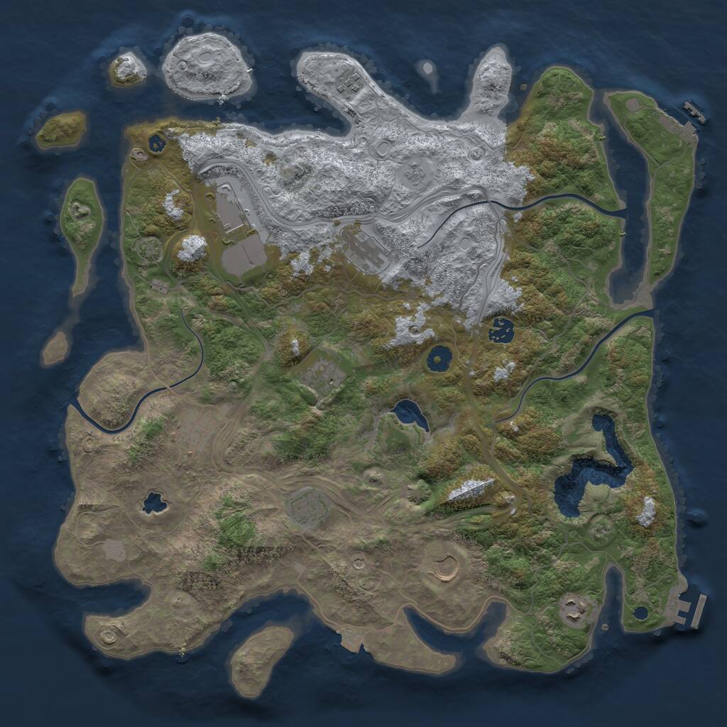 Rust Map: Procedural Map, Size: 4250, Seed: 2128967836, 15 Monuments