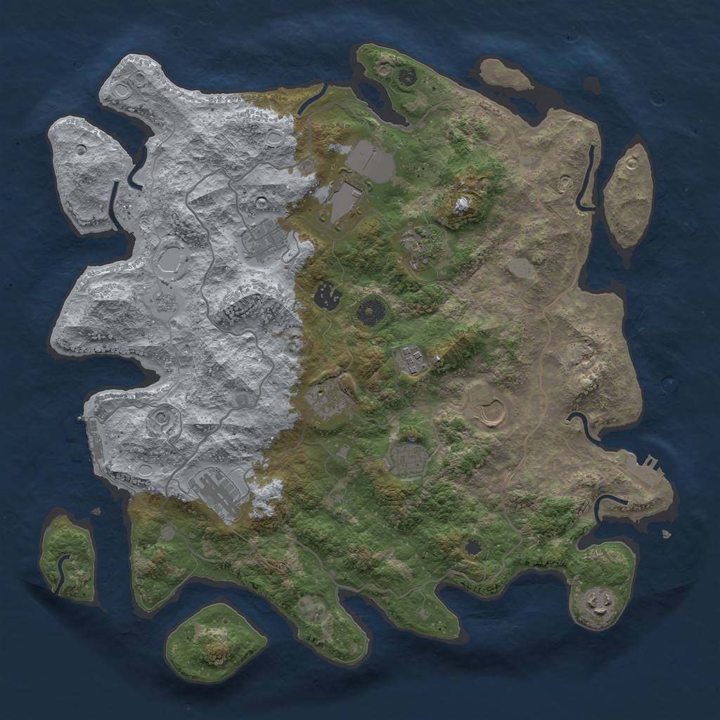 Rust Map: Procedural Map, Size: 4000, Seed: 1622206835, 19 Monuments