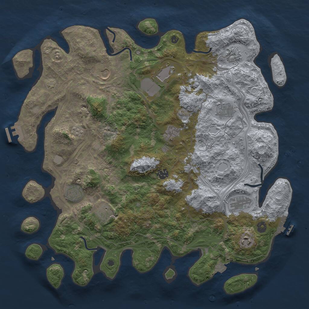 Rust Map: Procedural Map, Size: 4250, Seed: 1557102354, 17 Monuments