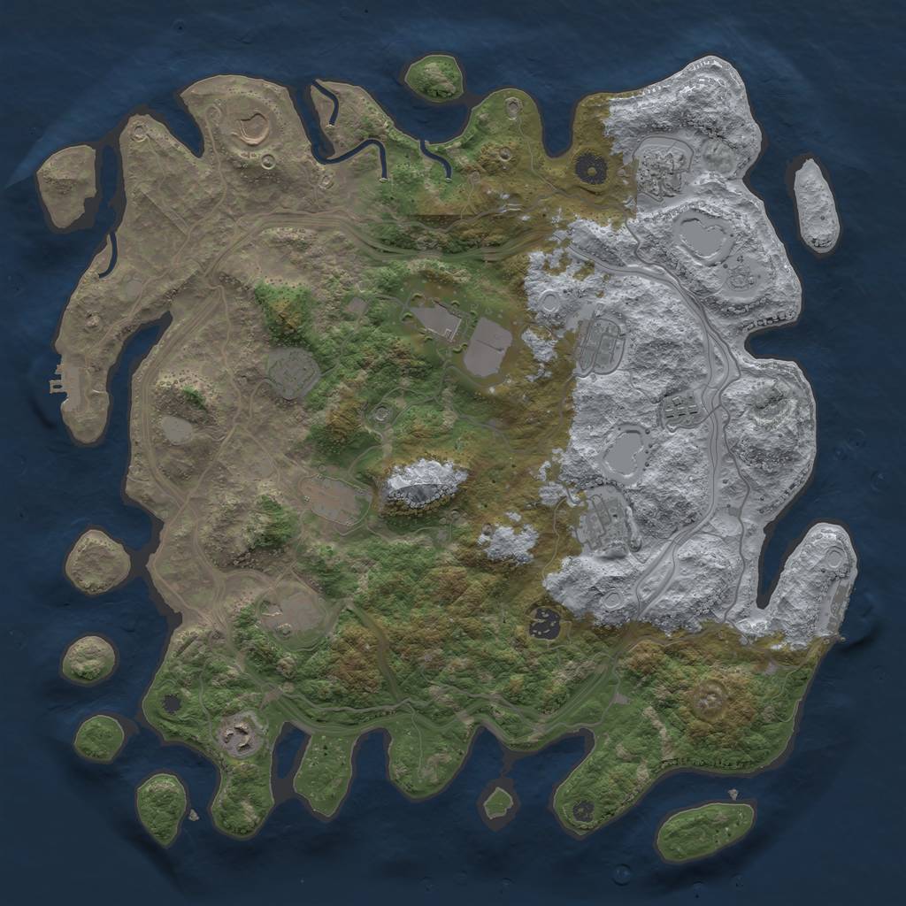 Rust Map: Procedural Map, Size: 4250, Seed: 1557102354, 20 Monuments