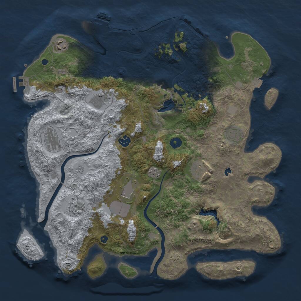 Rust Map: Procedural Map, Size: 4000, Seed: 1422, 15 Monuments