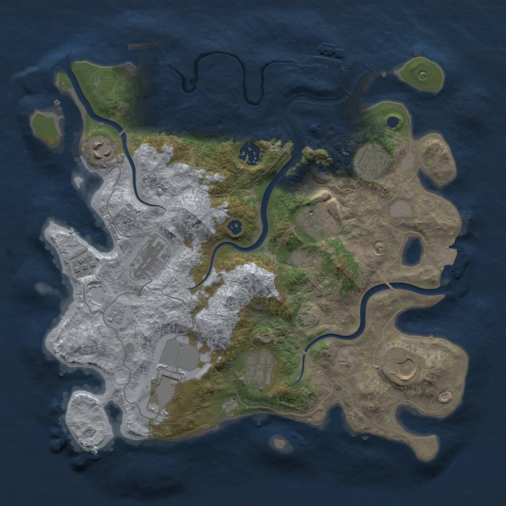 Rust Map: Procedural Map, Size: 3500, Seed: 1316159913, 15 Monuments