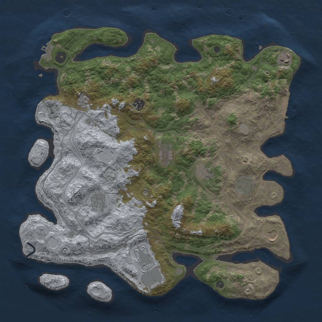 Rust Map: Procedural Map, Size: 4250, Seed: 48863, 18 Monuments