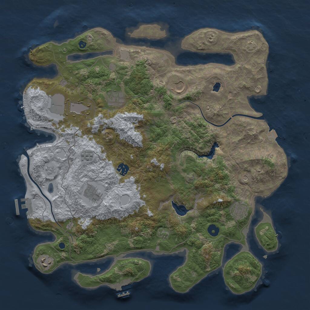 Rust Map: Procedural Map, Size: 4000, Seed: 1339706407, 14 Monuments