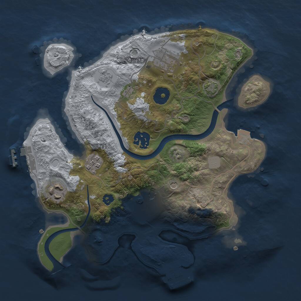 Rust Map: Procedural Map, Size: 2700, Seed: 55, 11 Monuments