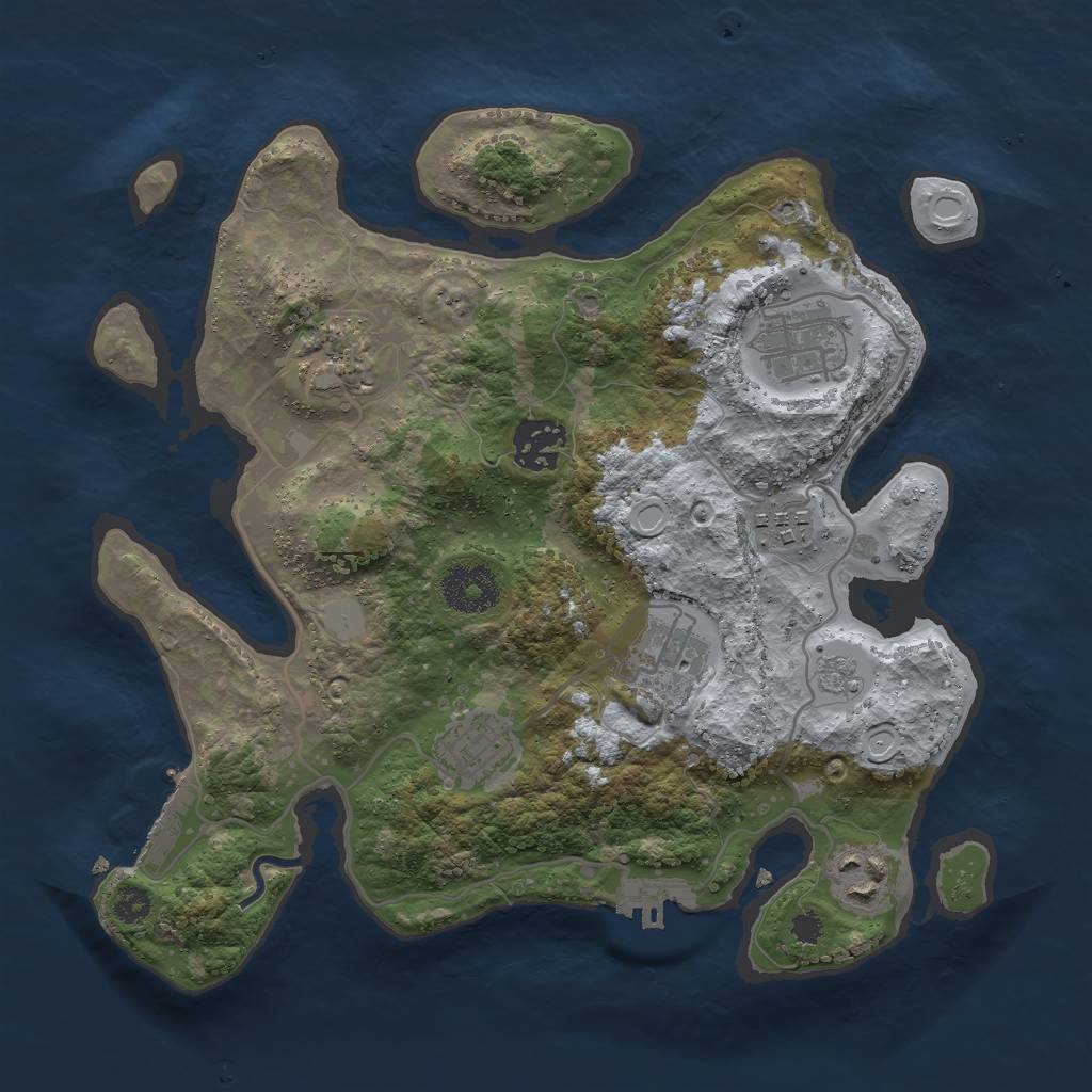 Rust Map: Procedural Map, Size: 3000, Seed: 13922, 15 Monuments