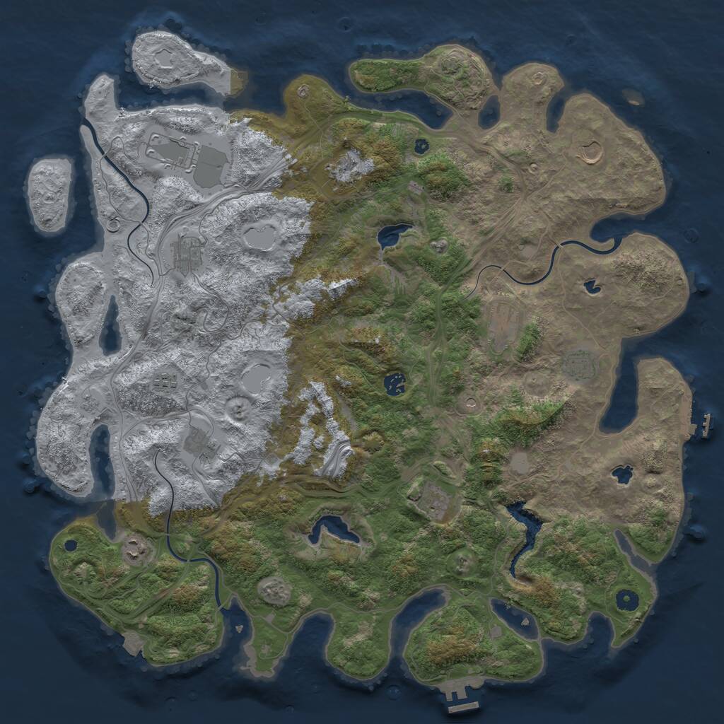 Rust Map: Procedural Map, Size: 4800, Seed: 591935, 17 Monuments