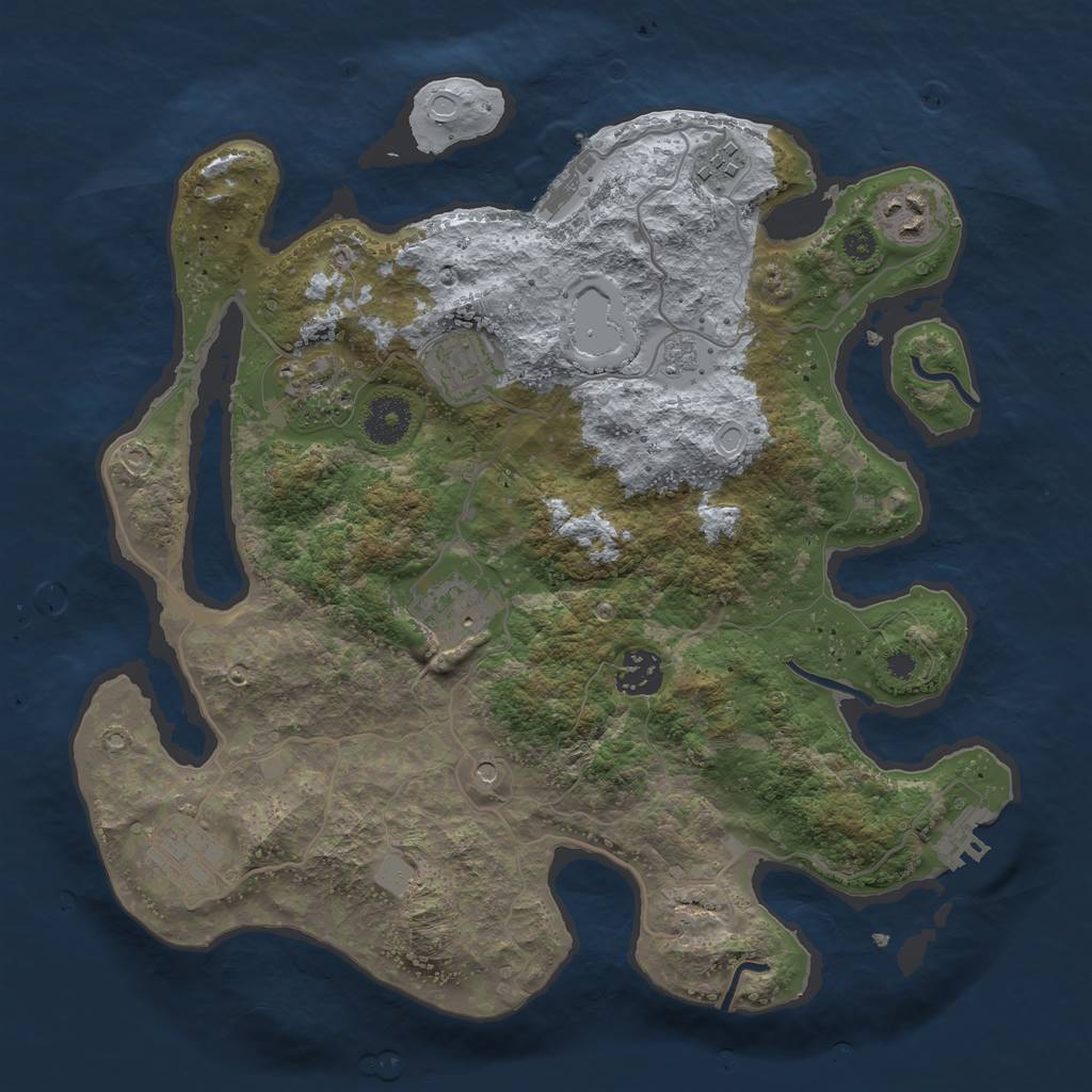 Rust Map: Procedural Map, Size: 3400, Seed: 1169364729, 16 Monuments
