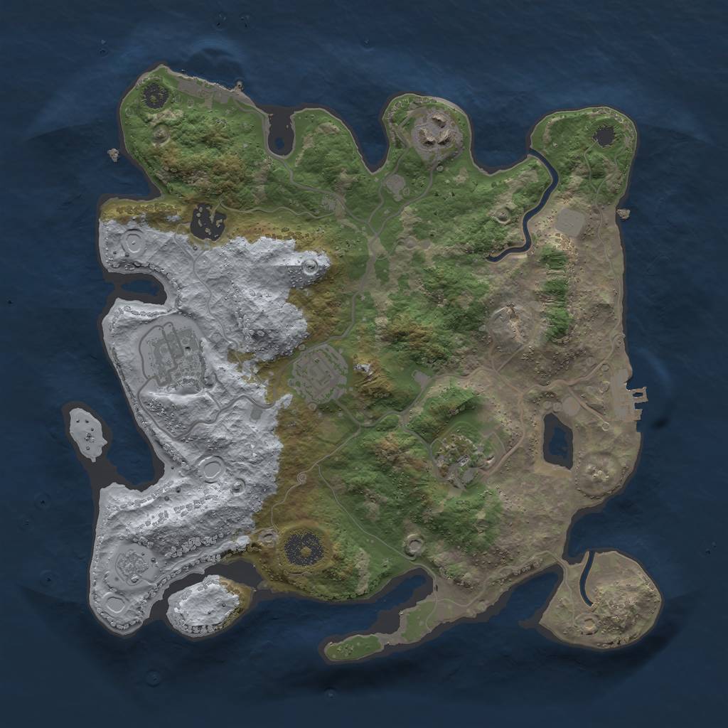 Rust Map: Procedural Map, Size: 3000, Seed: 2446771, 13 Monuments