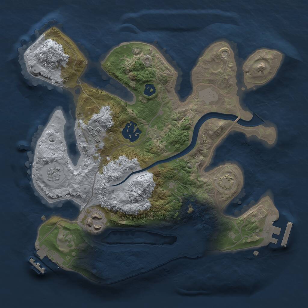 Rust Map: Procedural Map, Size: 2500, Seed: 328888419, 8 Monuments