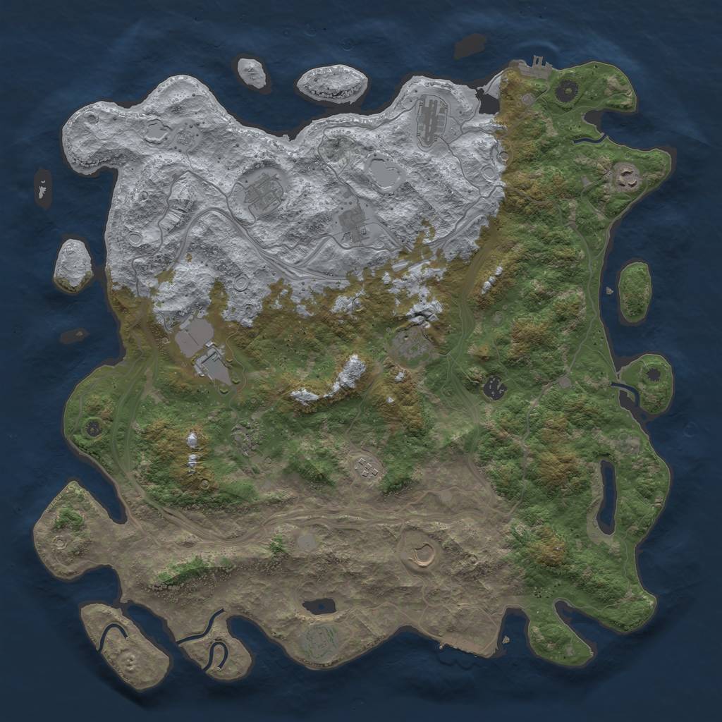 Rust Map: Procedural Map, Size: 4800, Seed: 37300, 20 Monuments