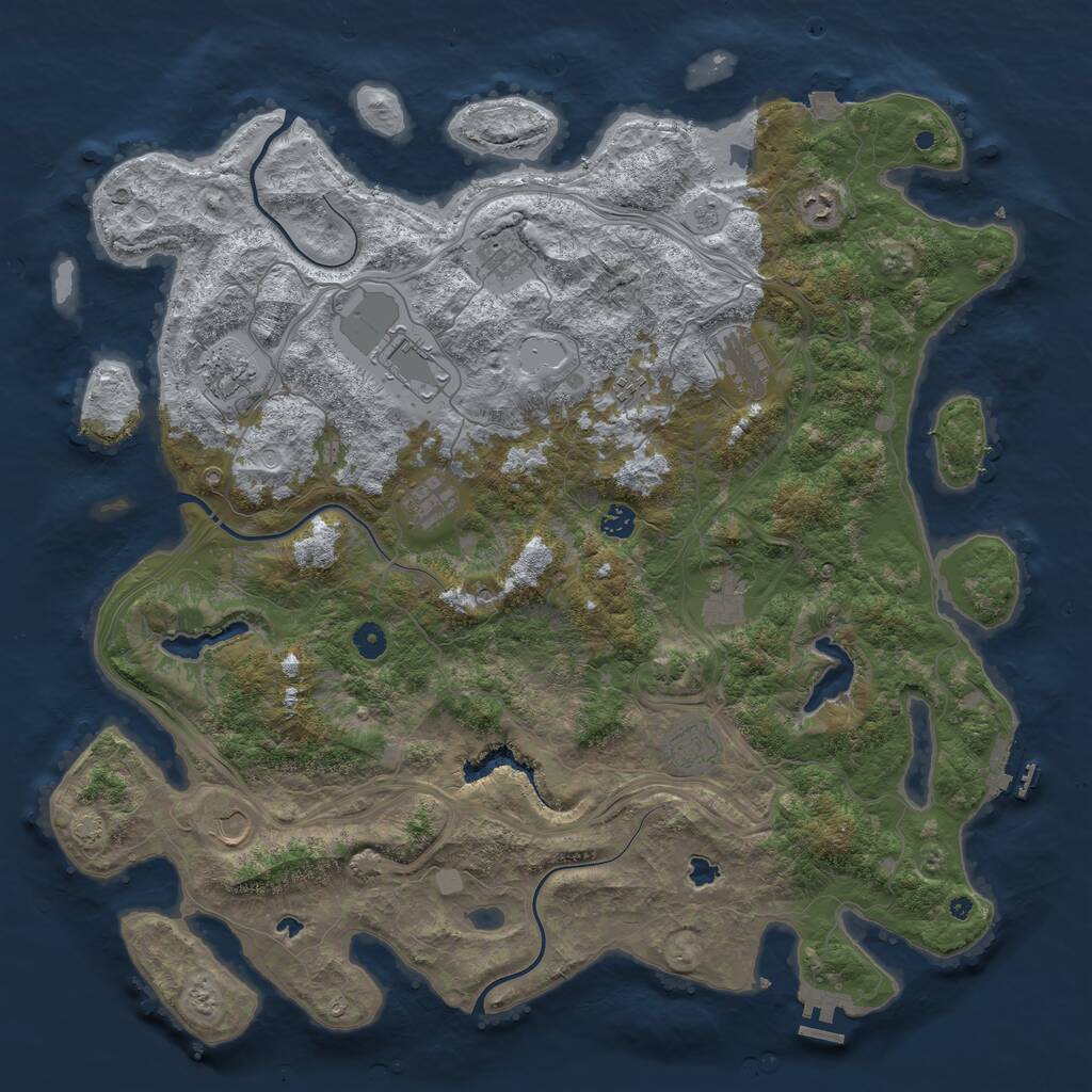 Rust Map: Procedural Map, Size: 4800, Seed: 37300, 17 Monuments