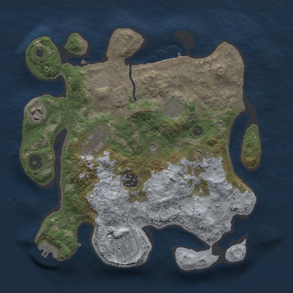 Rust Map: Procedural Map, Size: 3000, Seed: 955997947, 15 Monuments