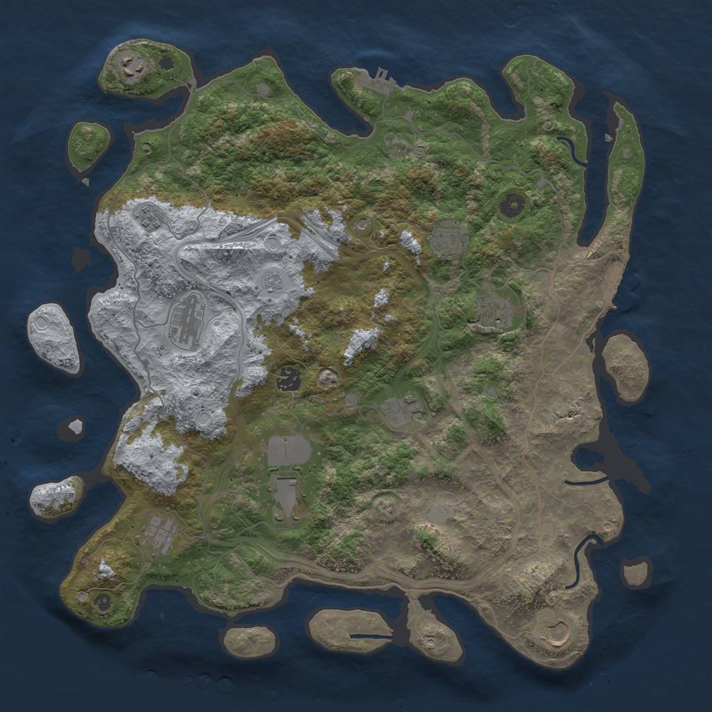 Rust Map: Procedural Map, Size: 4300, Seed: 569146440, 19 Monuments