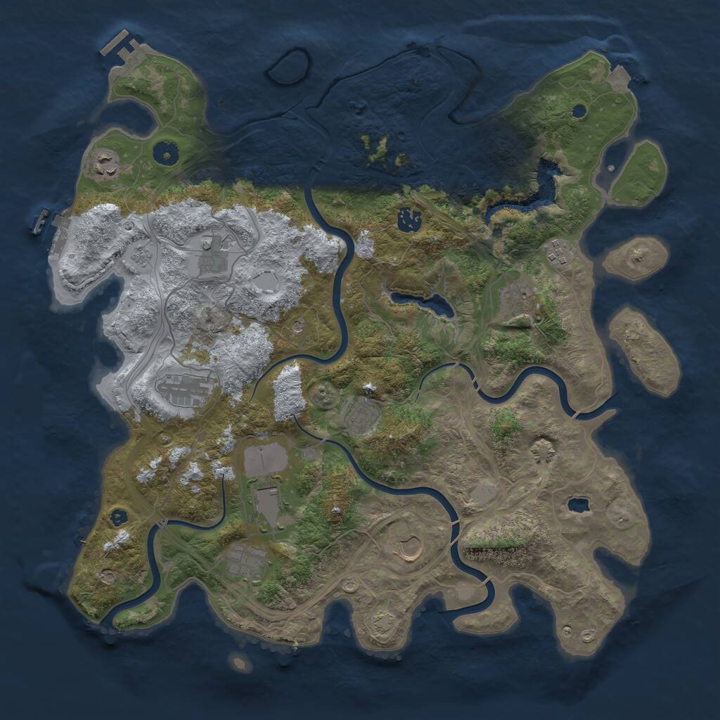Rust Map: Procedural Map, Size: 4250, Seed: 63059, 16 Monuments