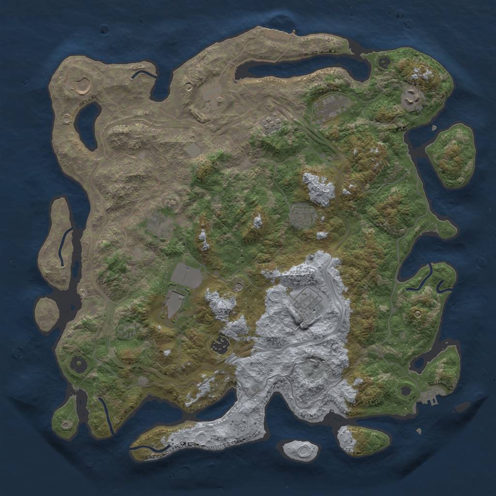 Rust Map: Procedural Map, Size: 4351, Seed: 861083424, 19 Monuments