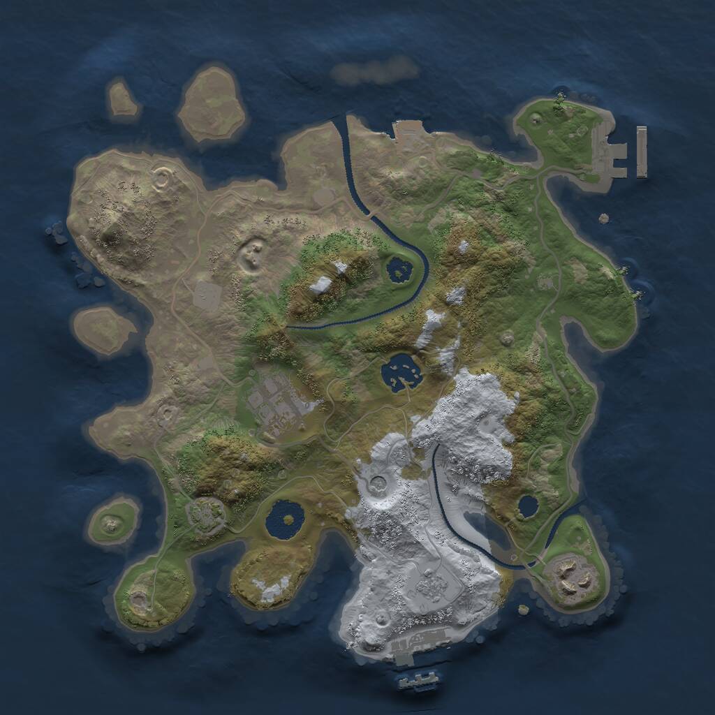Rust Map: Procedural Map, Size: 2800, Seed: 666, 9 Monuments