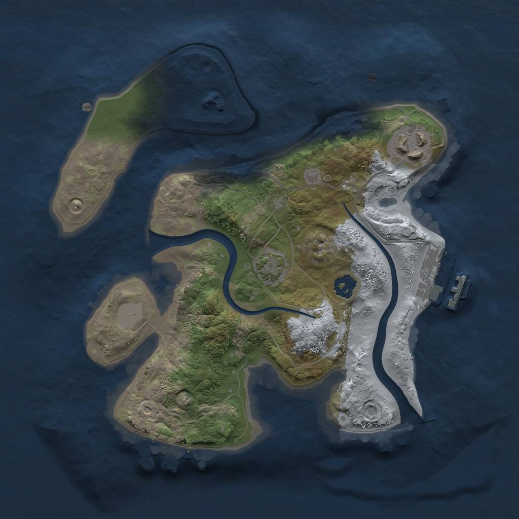 Rust Map: Procedural Map, Size: 2293, Seed: 1509035286, 4 Monuments