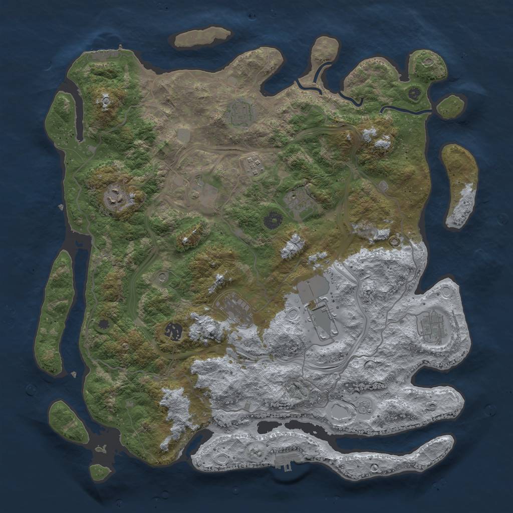 Rust Map: Procedural Map, Size: 4250, Seed: 36598188, 18 Monuments