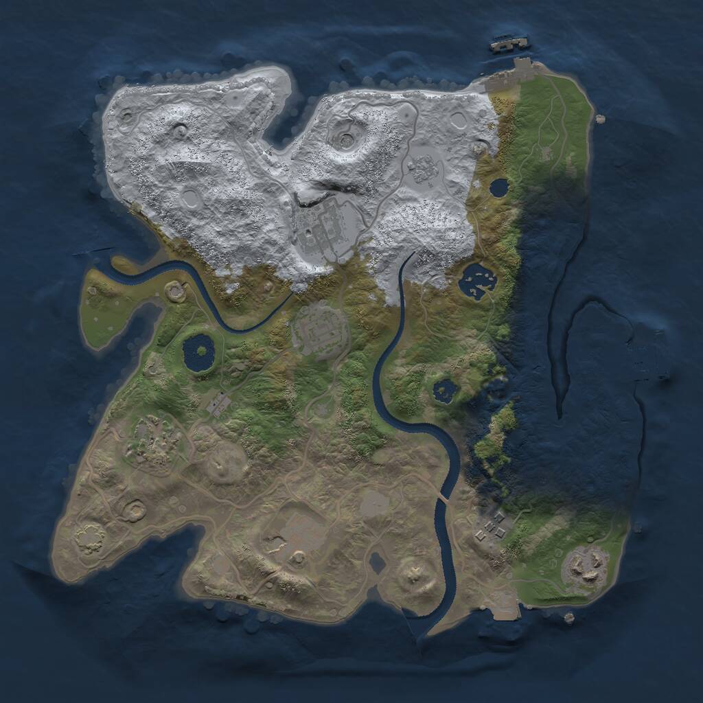 Rust Map: Procedural Map, Size: 3000, Seed: 712301716, 13 Monuments