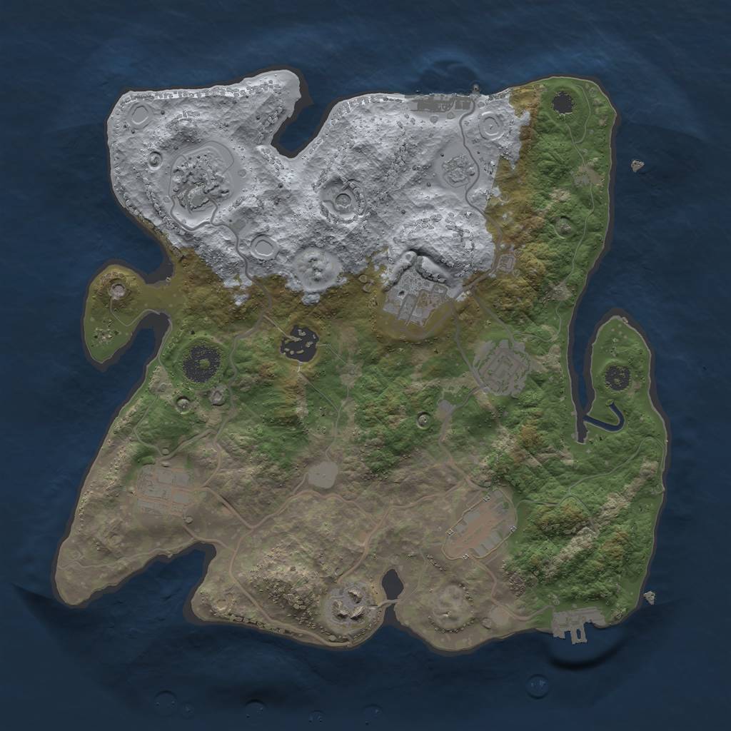 Rust Map: Procedural Map, Size: 3000, Seed: 712301716, 16 Monuments