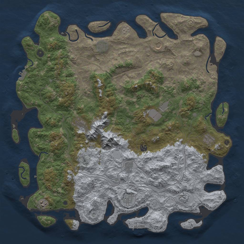 Rust Map: Procedural Map, Size: 5000, Seed: 11211989, 20 Monuments