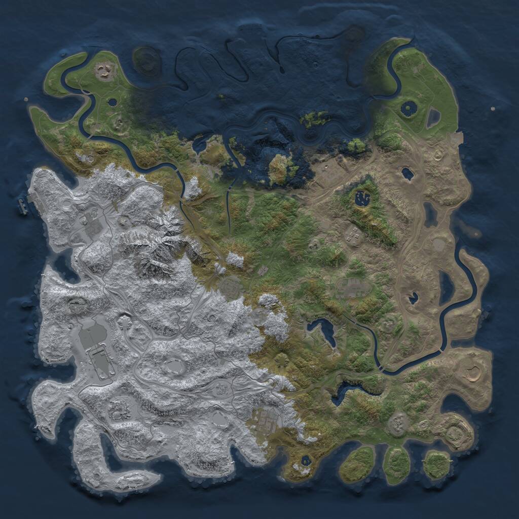 Rust Map: Procedural Map, Size: 5000, Seed: 4192, 17 Monuments