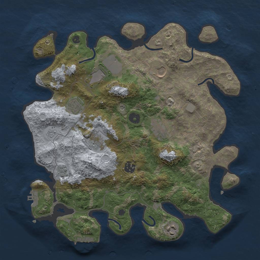 Rust Map: Procedural Map, Size: 3500, Seed: 312312526, 17 Monuments