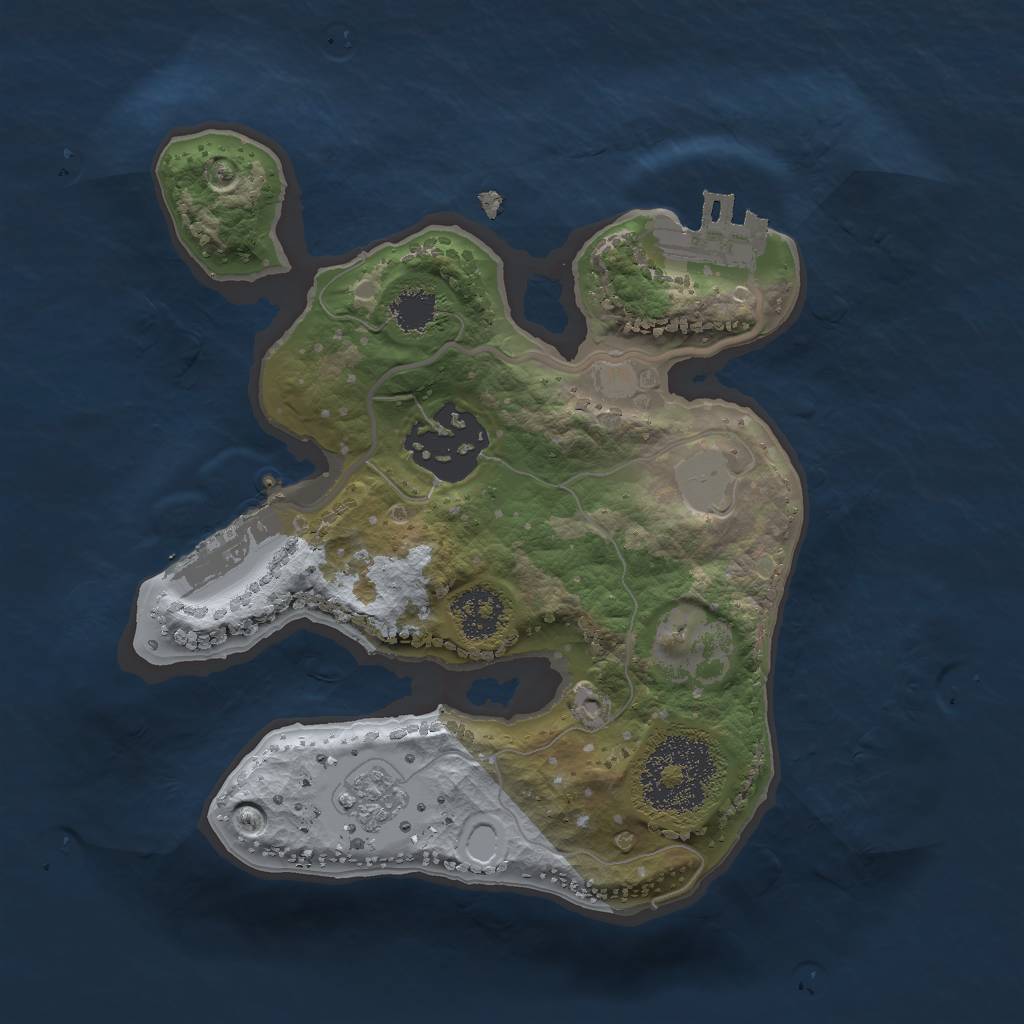 Rust Map: Procedural Map, Size: 2000, Seed: 743687, 9 Monuments