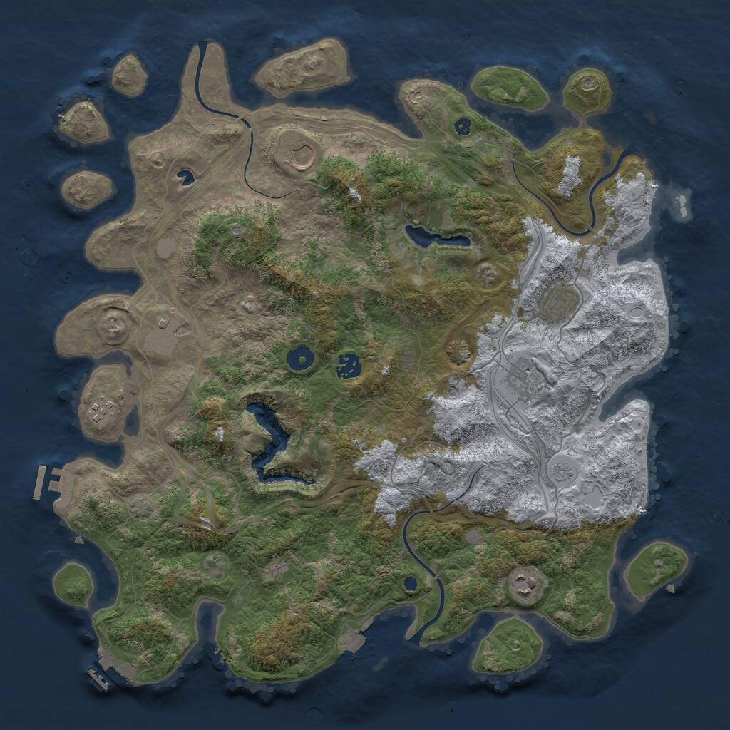 Rust Map: Procedural Map, Size: 4250, Seed: 654945152, 13 Monuments