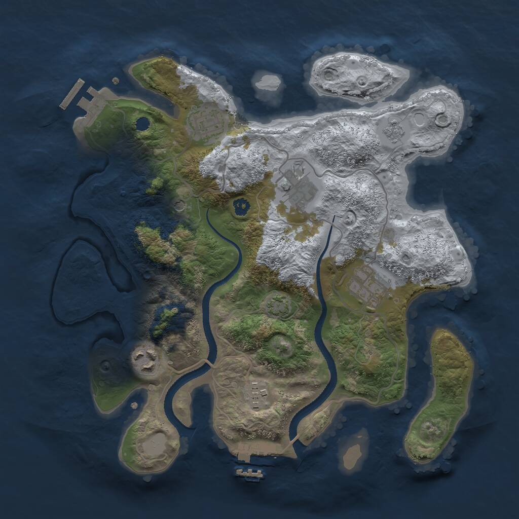 Rust Map: Procedural Map, Size: 3000, Seed: 82618, 11 Monuments