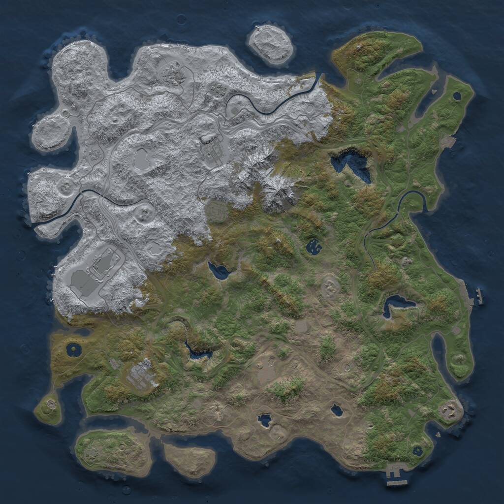 Rust Map: Procedural Map, Size: 5000, Seed: 4473899, 15 Monuments