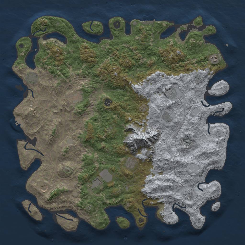 Rust Map: Procedural Map, Size: 5000, Seed: 485625264, 20 Monuments