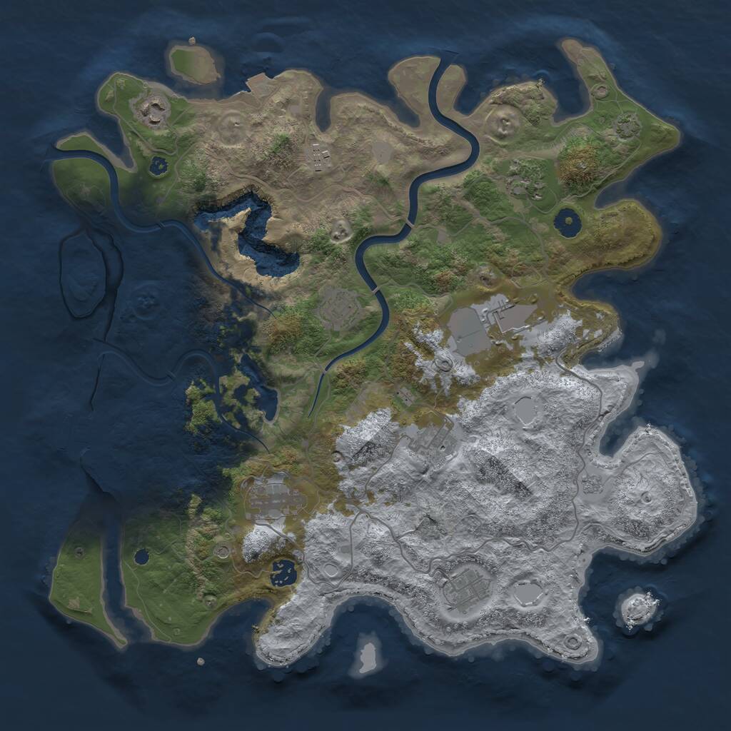 Rust Map: Procedural Map, Size: 4000, Seed: 323459, 14 Monuments