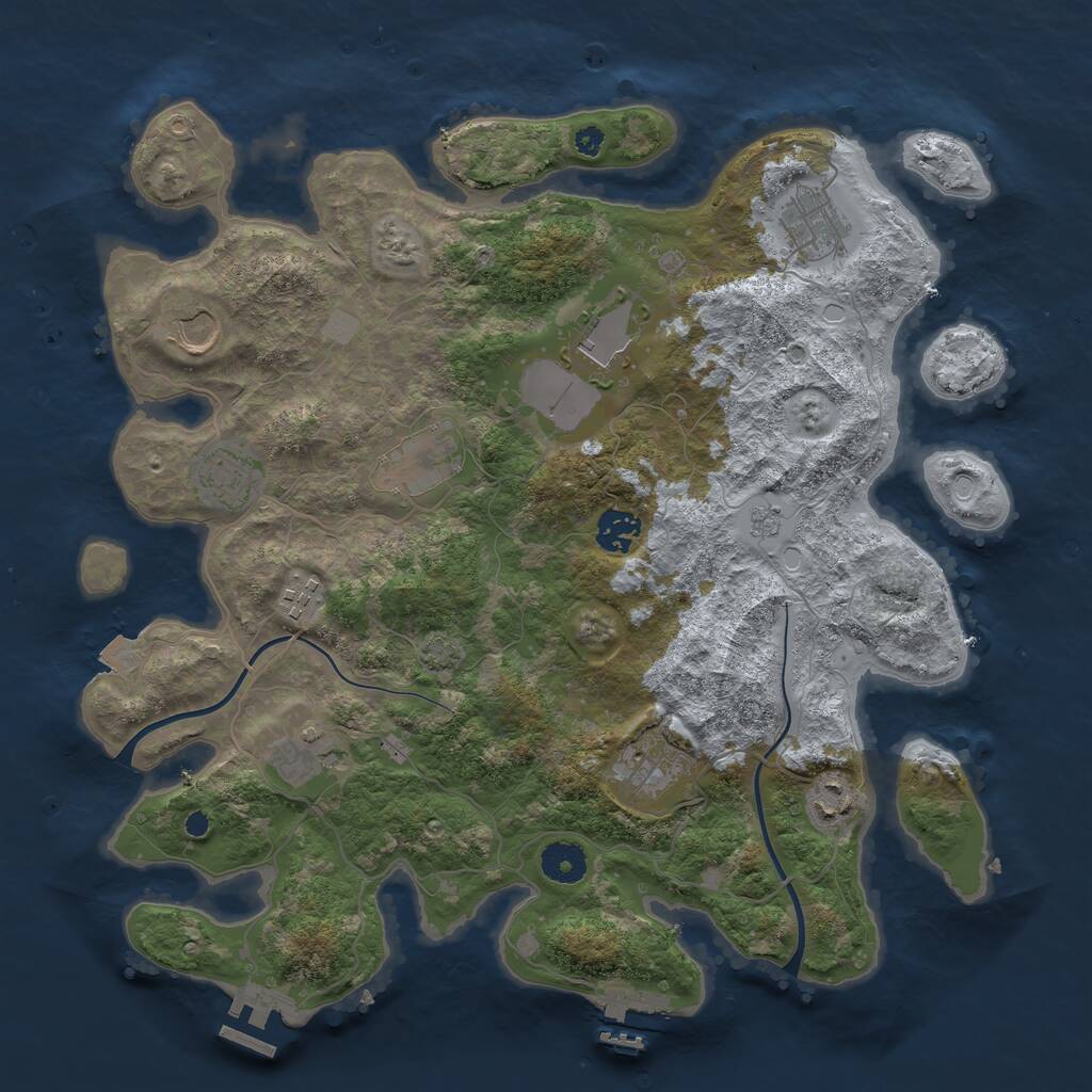 Rust Map: Procedural Map, Size: 3750, Seed: 882757681, 15 Monuments