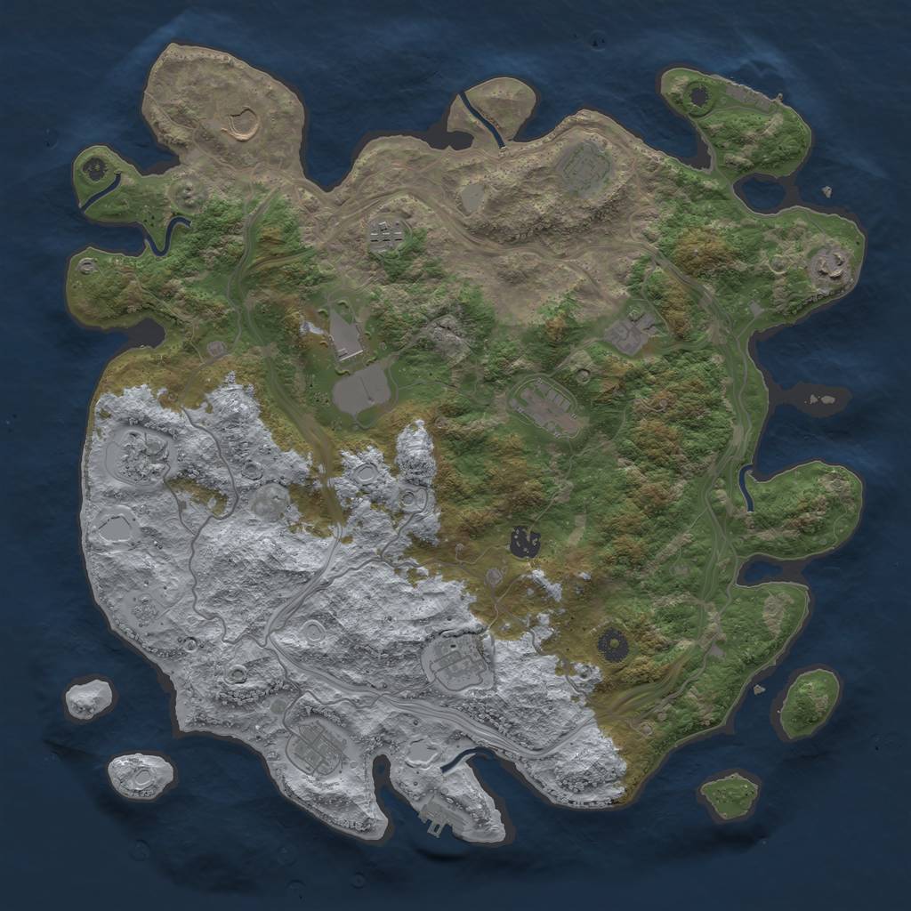 Rust Map: Procedural Map, Size: 4250, Seed: 1562745899, 20 Monuments
