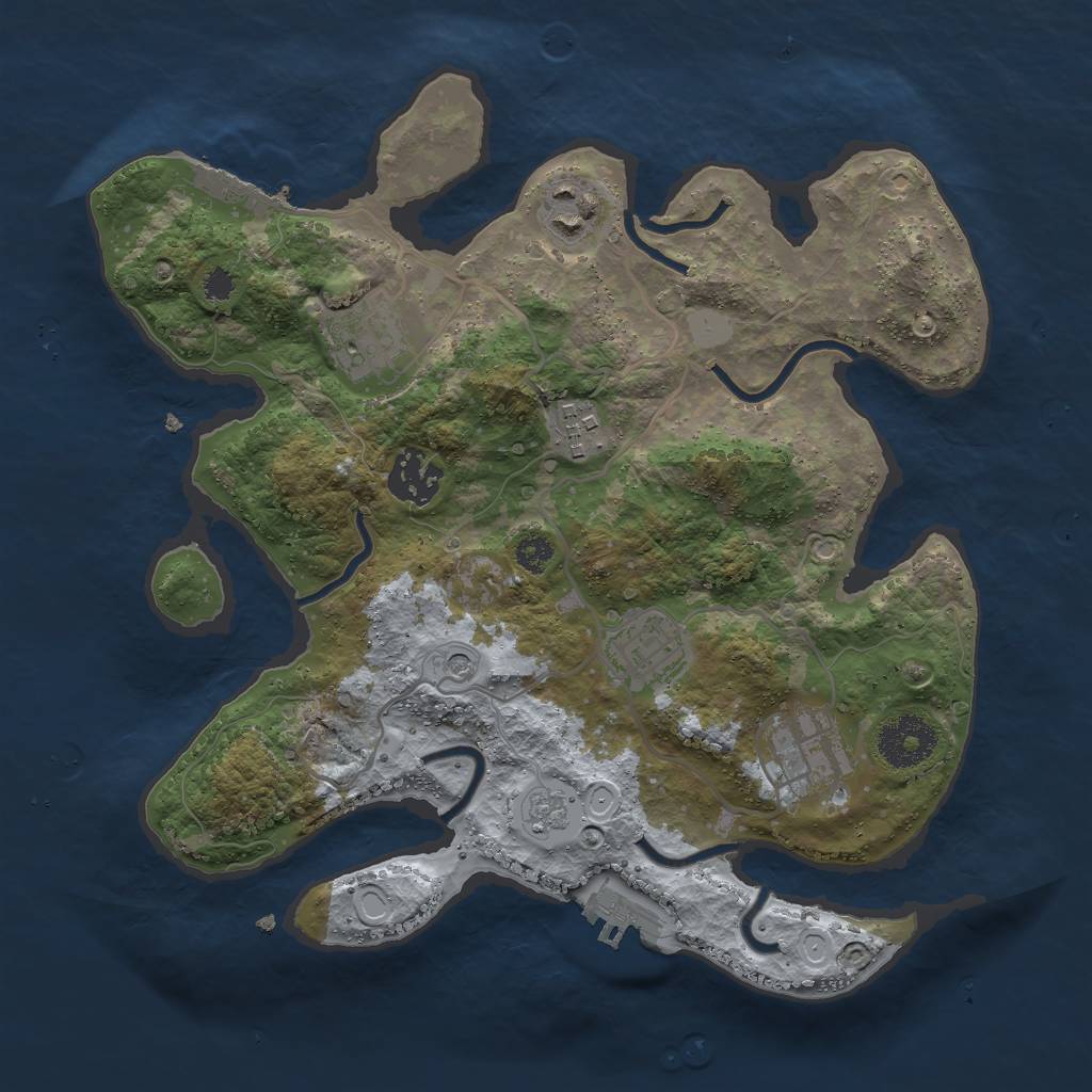 Rust Map: Procedural Map, Size: 3000, Seed: 74215, 15 Monuments