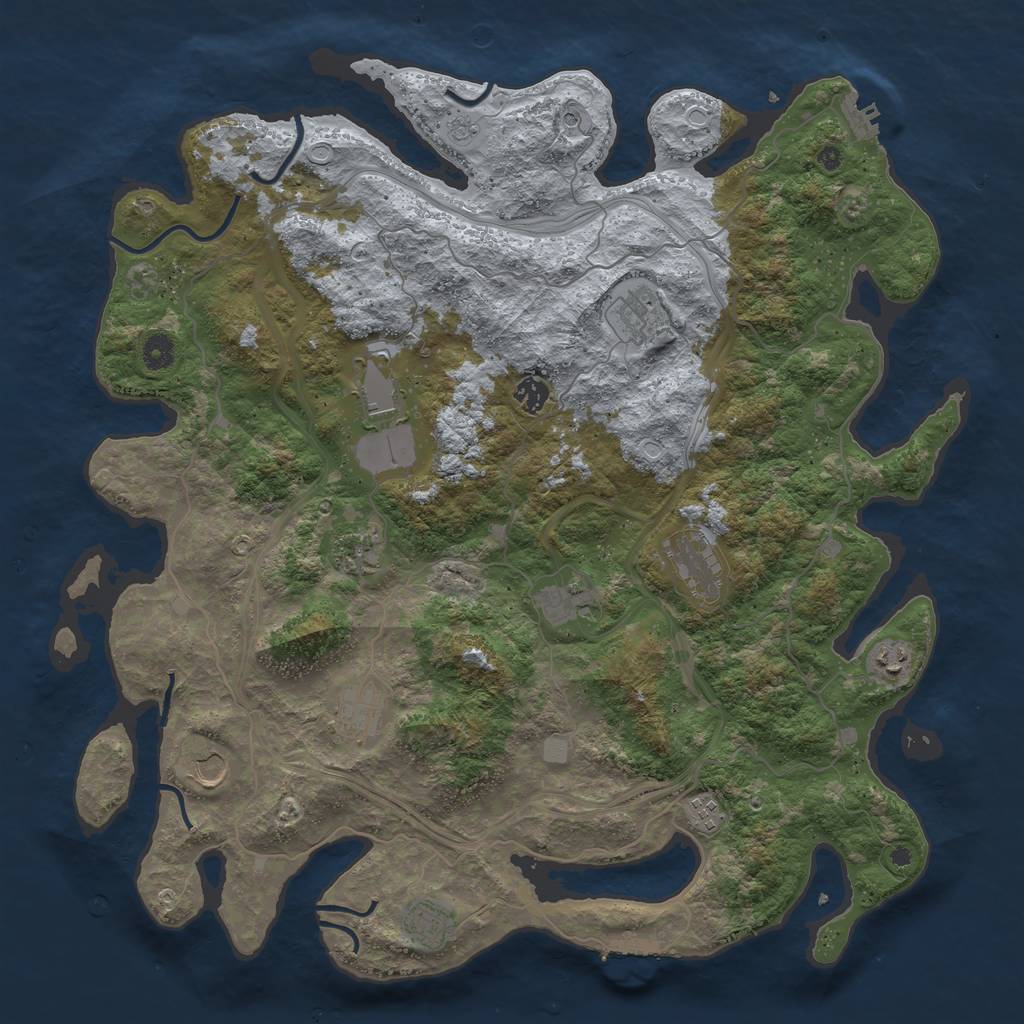 Rust Map: Procedural Map, Size: 4500, Seed: 14004, 20 Monuments