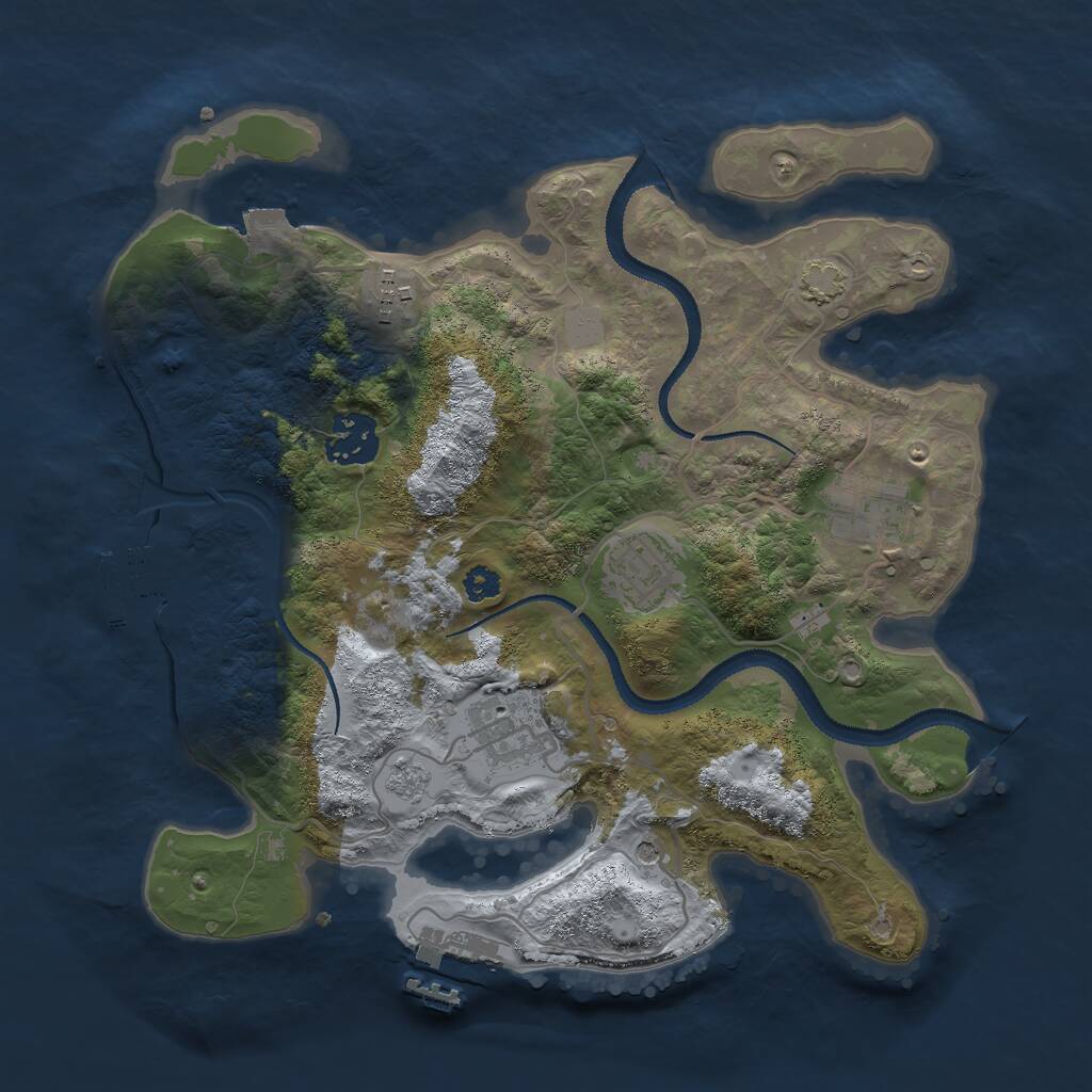Rust Map: Procedural Map, Size: 3000, Seed: 435867, 11 Monuments