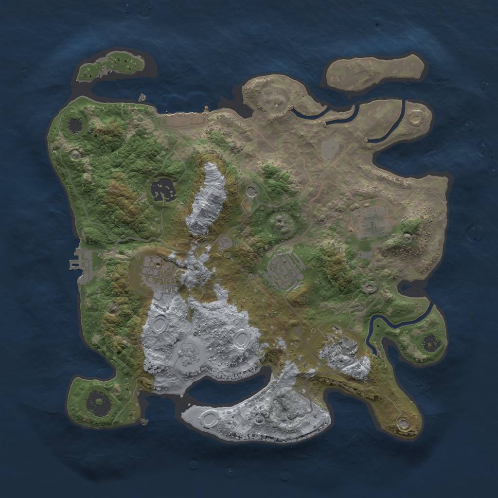 Rust Map: Procedural Map, Size: 3000, Seed: 435867, 14 Monuments