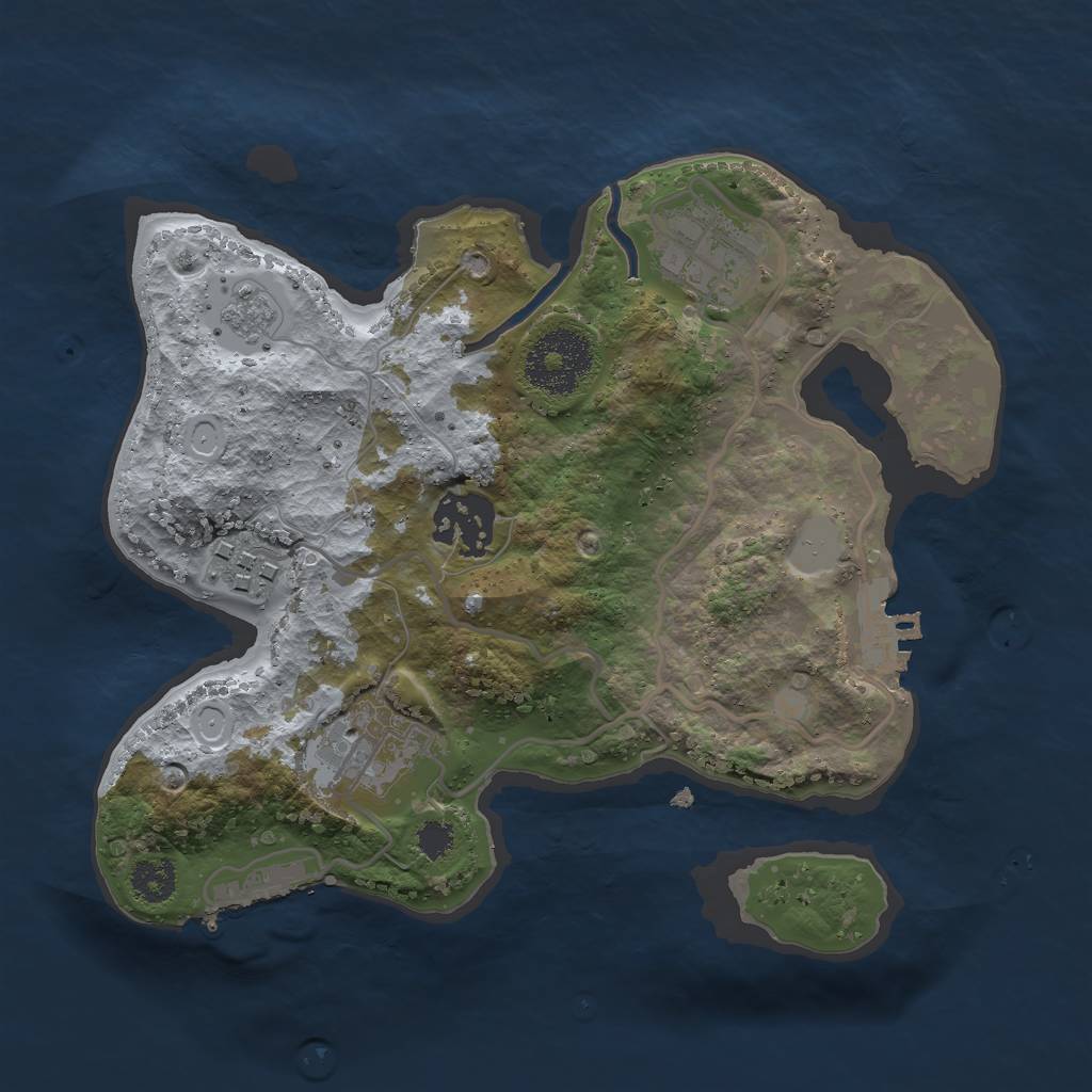 Rust Map: Procedural Map, Size: 2500, Seed: 337337, 12 Monuments