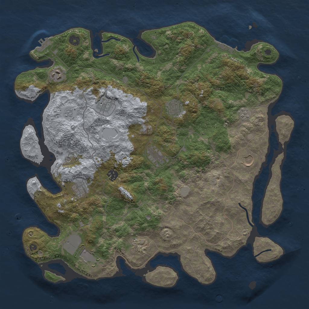 Rust Map: Procedural Map, Size: 4200, Seed: 8008135, 19 Monuments