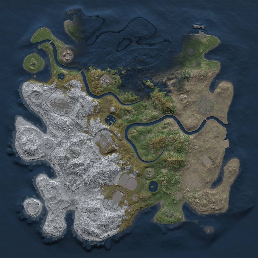 Rust Map: Procedural Map, Size: 3700, Seed: 2147483642, 15 Monuments