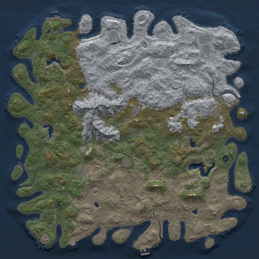 Rust Map: Procedural Map, Size: 6000, Seed: 1095236371, 17 Monuments
